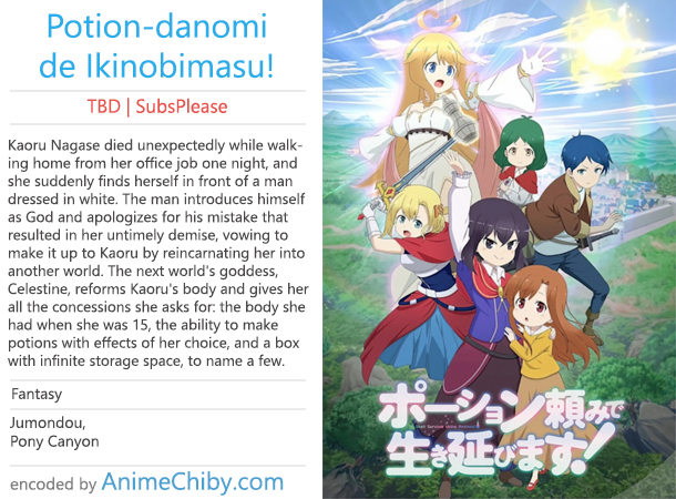 Animeowl - Watch HD Potion-danomi de Ikinobimasu! anime free online - Anime  Owl